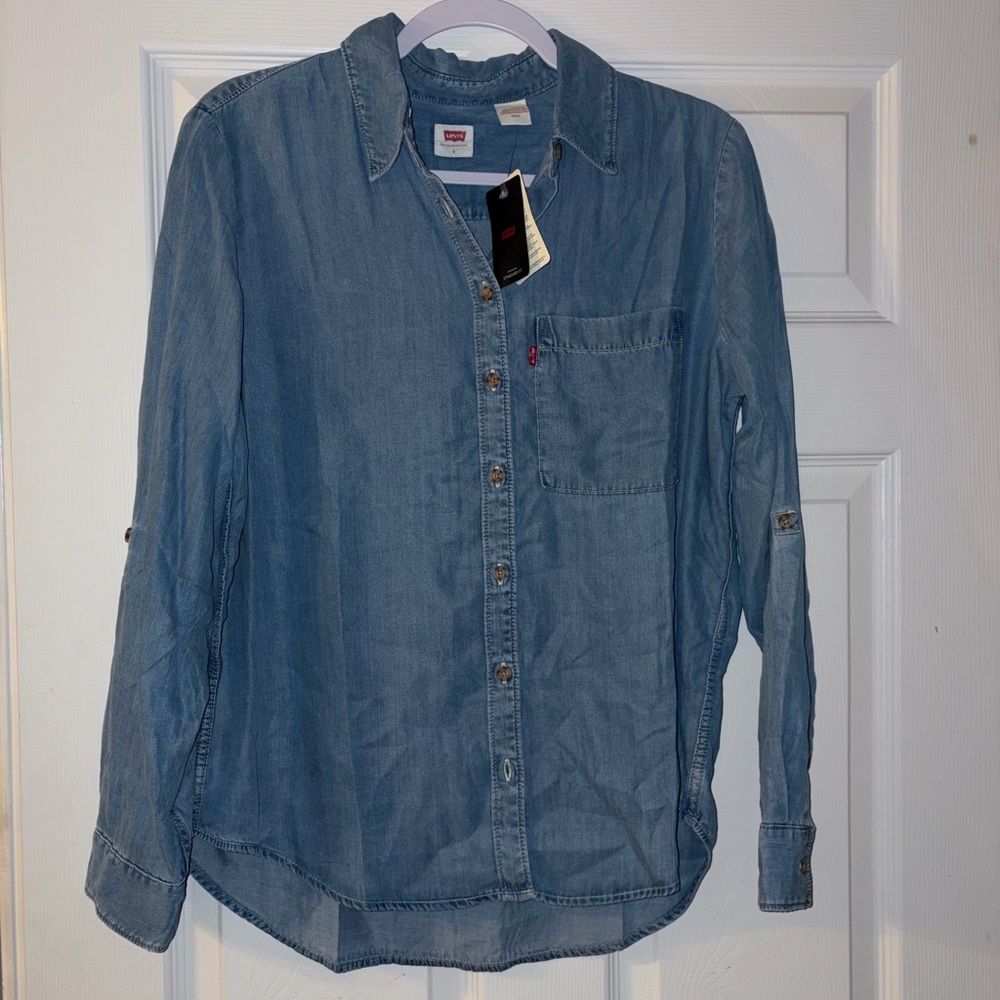 Levi's Blue Denim Button-Up Shirt